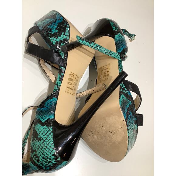 ShoeDazzle Green/Black/Blue Snakeskin Heels Size 8 - Statement, Glam, Night Out - Picture 5 of 5